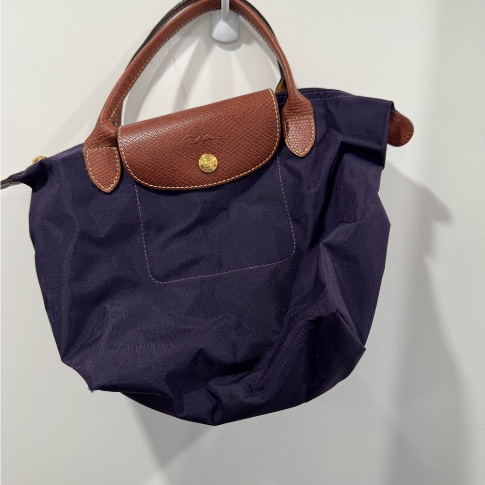 Elegant Brown and Purple Women's Handbag